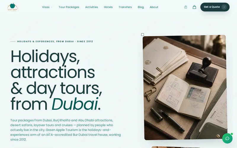 GreenAppleTourism.com screenshot