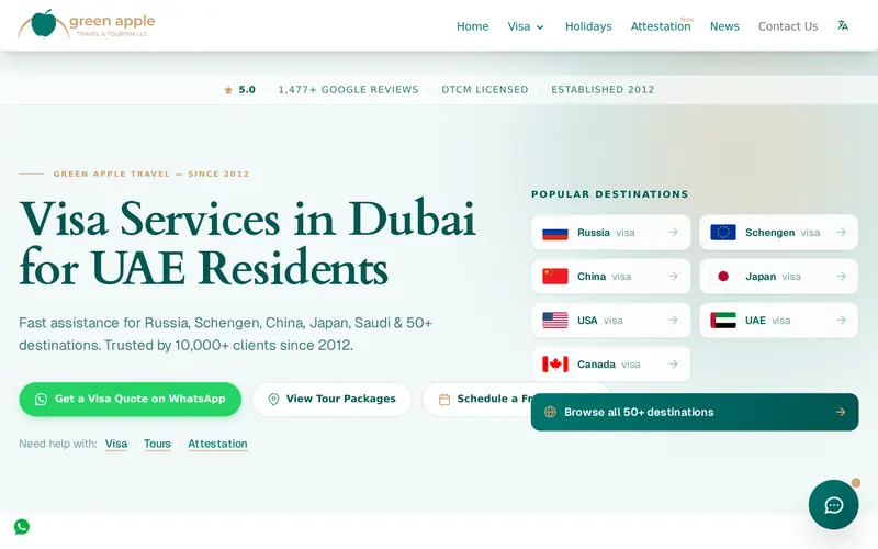 GreenAppleTravel.ae screenshot